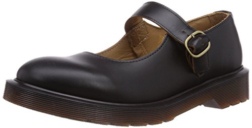 0883985783263 - DR. MARTENS WOMEN'S INDICA MARY JANE FLATS, BLACK LEATHER, 5 M UK, 7 M US