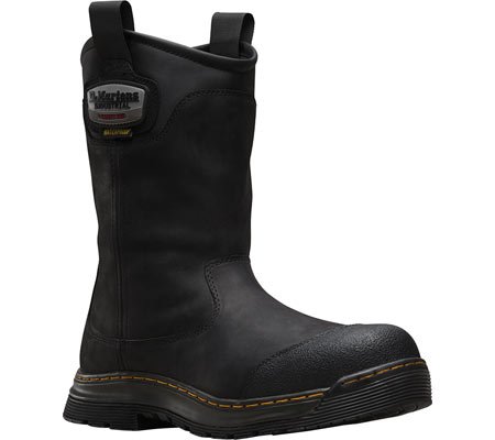 0883985937604 - DR. MARTENS WORK RUSH ELECTRICAL HAZARD WATERPROOF COMPOSITE TOE RIGGER BOOT BLACK CONNECTION WATERPROOF MEN'S WORK PULL-ON BOOTS