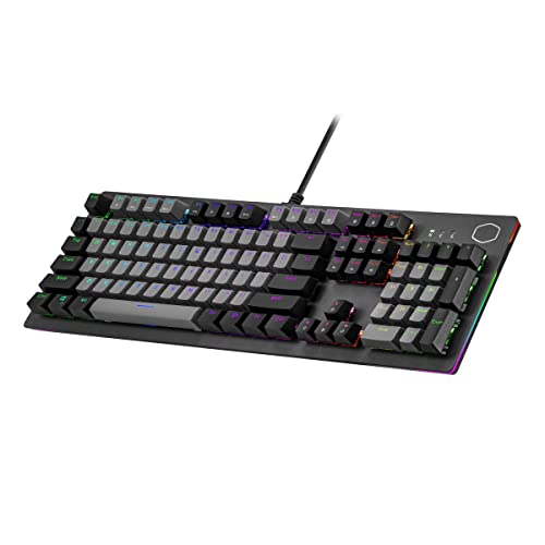 0884102089183 - COOLER MASTER CK352 RGB BLUE SWITCH MECHANICAL GAMING KEYBOARD WITH RGB BACKLIGHTING AND LIGHTBARS, SANDBLASTED ALUMINUM AND DUAL KEYCAP COLOR SCHEME