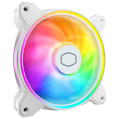 0884102099809 - COOLER MASTER MASTERFAN MF120 HALO² WHITE FAN, DUO-RING ARGB GEN 2 LED RINGS, 120MM 2050RPM DYNAMIC PWM, ENLARGED FAN BLADES, HYBRID FRAME FOR PC CASE, LIQUID AND AIR COOLER (MFL-B2DW-21NP2-R2)