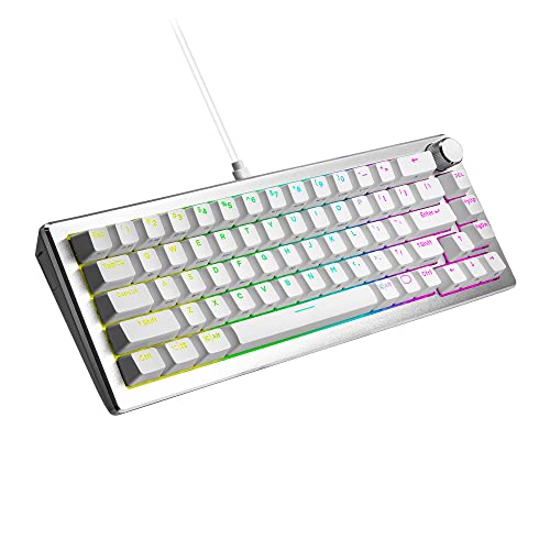 0884102103254 - COOLER MASTER CK720 HOT-SWAPPABLE MECHANICAL KEYBOARD SLIVER WHITE WITH KAILH BOX V2 MECHANICAL RED SWITCH, 65% LAYOUT, USB-C CONNECTIVITY, RGB LIGHTING AND 3-WAY DIAL
