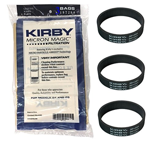 0884193365579 - KIRBY BELTS & SWEEPER BAGS FOR SENTRIA VACUUM G3 G4 - NEW, GENUINE