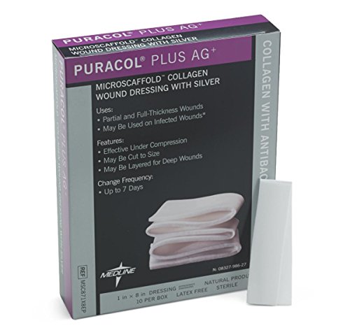 0884389122955 - MEDLINE MSC871X8EPH PURACOL PLUS AG+ COLLAGEN DRESSINGS WITH SILVER, 1X8