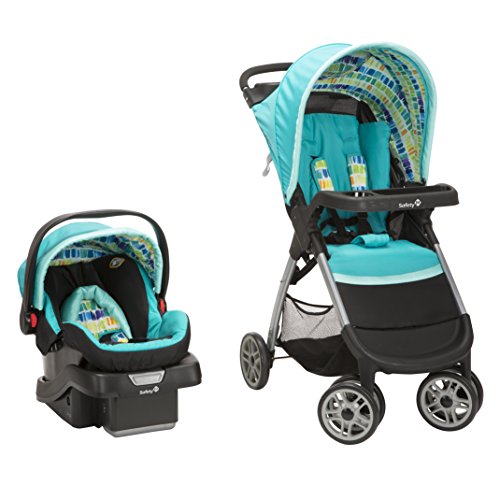 0884392596958 - SAFETY 1ST AMBLE QUAD TRAVEL SYSTEM WITH ONBOARD30 INFANT CAR SEAT, RAINBOW ICE