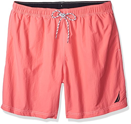 0884423273476 - NAUTICA MEN'S BIG AND TALL SOLID QUICK DRY LOGO SWIM TRUNK, PALE CORAL, 2X