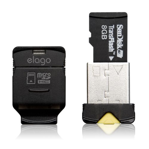 0884444116233 - ELAGO MOBILE NANO II USB 2.0 MICROSDHC FLASH MEMORY CARD READER -WORKS UP TO 32GB- (BLACK)