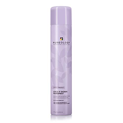 0884486437631 - PUREOLOGY STYLE + PROTECT LOCK IT DOWN HAIRSPRAY | FOR COLOR-TREATED HAIR | MAXIMUM HOLD & RADIANT SHINE | SILICONE FREE | VEGAN | UPDATED PACKAGING | 11 OZ. |