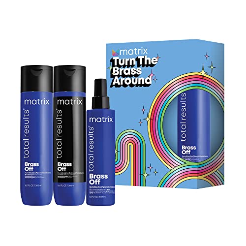 0884486496140 - MATRIX BRASS OFF SHAMPOO, CONDITIONER & ALL-IN-ONE TONING LEAVE-IN SPRAY GIFT SET