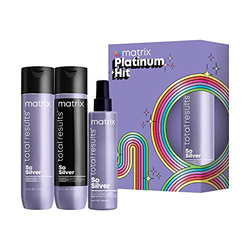 0884486496201 - MATRIX SO SILVER SHAMPOO, CONDITIONER & ALL-IN-ONE TONING LEAVE-IN SPRAY GIFT SET