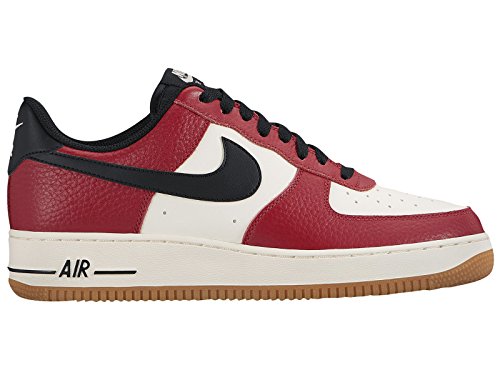 0884498733011 - NIKE MEN'S AIR FORCE 1 LOW GYM RED/BLACK/GUM LIGHT BROWN/SAIL LEATHER CASUAL SHOES 9 M US