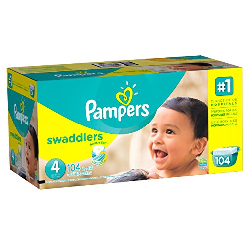 0884513925858 - PAMPERS SWADDLERS DIAPER SIZE 4 GIANT PACK 104 COUNT