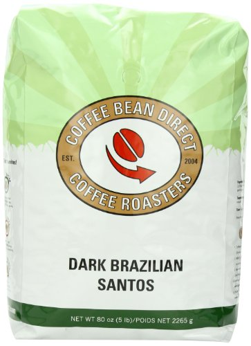 0884560937521 - DARK BRAZILIAN SANTOS, WHOLE BEAN COFFEE, 5 POUND BAG