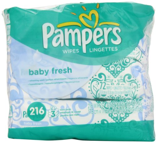 0884586220515 - PAMPERS BABY FRESH WIPES 3X TRAVEL PACK, 216 COUNT (PACK OF 4)