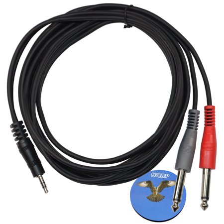0884667970643 - HQRP 1/8 TRS TO DUAL 1/4 TS CABLE FOR M-AUDIO STUDIOPHILE SERIES BX5A SPEAKERS, 10 FT PLUS HQRP COASTER