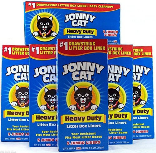 0884681972036 - JONNY CAT HEAVY DUTY LITTER BOX LINERS, JUMBO, 5 LINERS-BOX - (PACK OF 6)