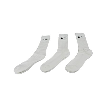 0884726525845 - NIKE COTTON CUSHION CREW SOCKS WITH MOISTURE MANAGEMENT - 3 PACK - WHITE-M