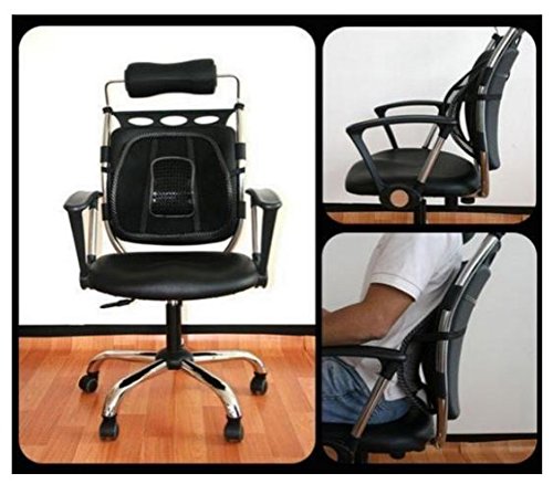 0884790069092 - CHAIR MESH SEAT BACK SUPPORT LUMBAR CUSHION CAR OFFICE SITTING POSITION CORRECTER BY STCORPS7