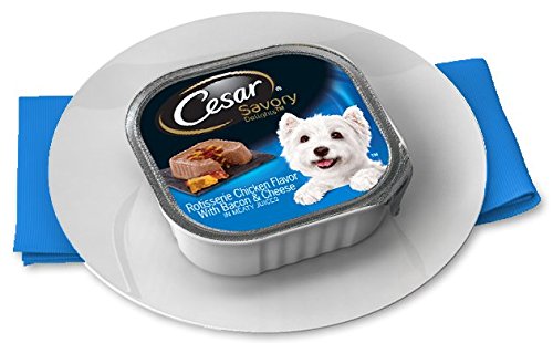 0884828515423 - CESAR SAVORY DELIGHTS CANINE CUISINE WET ROTISSERIE CHICKEN FLAVOR WITH BACON AND CHEESE DOG FOOD 3.5-OZ