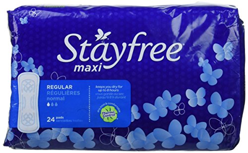 0884841333806 - STAYFREE REGULAR MAXI PADS, REGULAR PROTECTION, 24 PADS (PACK OF 2)