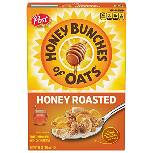 0884912359155 - HONEY BUNCHES OF OATS HONEY ROASTED, HEART HEALTHY, LOW FAT, MADE WITH WHOLE GRAIN CEREAL, 12 OUNCE