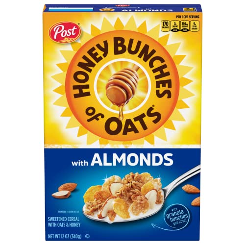 0884912359162 - HONEY BUNCHES OF OATS ALMOND, HEART HEALTHY, LOW FAT, MADE WITH WHOLE GRAIN CEREAL, 12 OUNCE