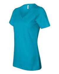 0884913171992 - BELLA-CANVAS B6405 MISSY JERSEY SHORT SLEEVE V-NECK TEE, TURQUOISE - 2X