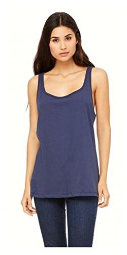 0884913384194 - 6488 BELLA + CANVAS LADIES' RELAXED JERSEY TANK (NAVY) (L)