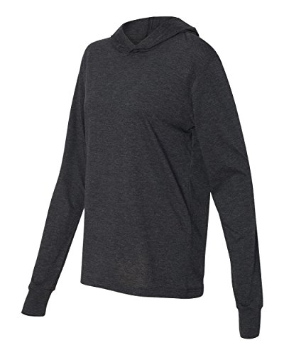 0884913388611 - BELLA + CANVAS UNISEX JERSEY LONG SLEEVE HOODIE, CHARCOAL BLACK TRIBLEND, XX-LARGE