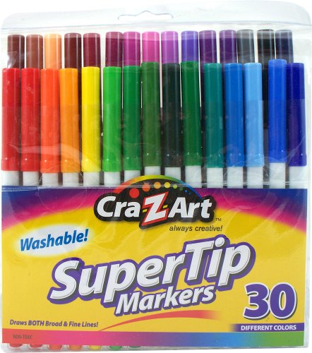 0884920100138 - CRA-Z-ART WASHABLE SUPER TIP MARKERS, 30 COUNT