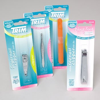 0884927389956 - TRIM NAIL CARE IMPLEMENT DISPLAY - 4 ASSORTED ITEMS CASE PACK 96