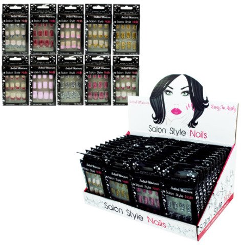 0884928165078 - ANIMAL PRINT ARTIFICIAL NAILS COUNTER TOP DISPLAY CASE PACK 48