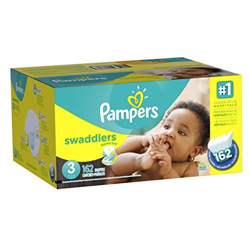 0884940000326 - PAMPERS SWADDLERS DIAPERS SIZE 3 ECONOMY PACK PLUS 162 COUNT