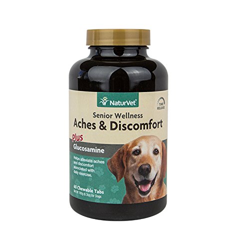0884947584416 - NATURVET ACHES DISCOMFORT WITH GLUCOSAMINE FOR SENIOR DOGS 60 CT.