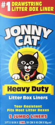0884951720862 - JONNY CAT HEAVY DUTY LITTER BOX LINERS, JUMBO, 5 LINERS-BOX
