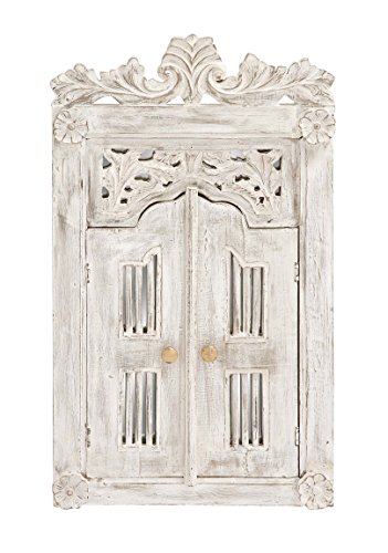8850154027680 - BENZARA FASCINATING STYLED ANTIQUE WOOD WALL MIRROR