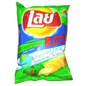 8850900186203 - LAYS POTATO CHIP CRISPY SNACK FOOD - SWEET BASIL MADE IN THAILAND