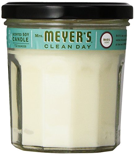 0885105547687 - MRS. MEYER'S SOY CANDLE, BASIL, 7.2-OUNCE GLASS JARS (PACK OF 6)