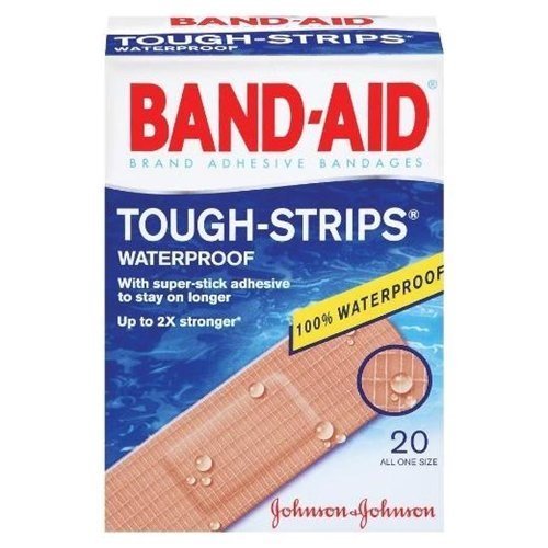 0885118799844 - BAND-AID BRAND ADHESIVE BANDAGES, TOUGH-STRIPS, WATERPROOF, 20-COUNT ALL-ONE-SIZE BANDAGES (PACK OF 6)