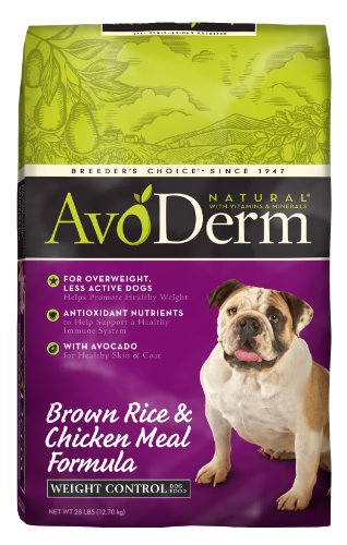 0885119966306 - AVODERM NATURAL CHICKEN MEAL AND BROWN RICE FORMULA WEIGHT CONTROL DOG FOOD, 28-POUND