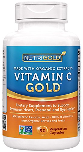 0885120148333 - NUTRIGOLD VITAMIN C GOLD (MADE FROM NON-GMO, ORGANIC BERRIES AND FRUITS - NOT SYNTHETIC ASCORBIC ACID), 240 MG, 90 VEG. CAPSULES