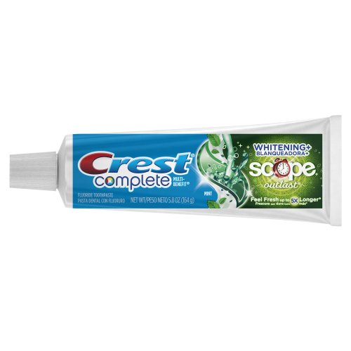 0885120803249 - CREST COMPLETE EXTRA WHITE PLUS SCOPE OUTLAST FRESH BREATH WHITENING TOOTHPASTE - LONG LASTING MINT TWIN PACK 11.6 OUNCE