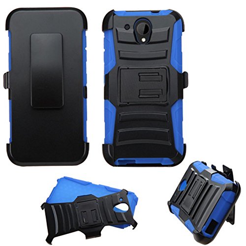 0885126277716 - ASMYNA CELL PHONE CASE FOR HTC DESIRE 520 - RETAIL PACKAGING - BLACK/BLUE