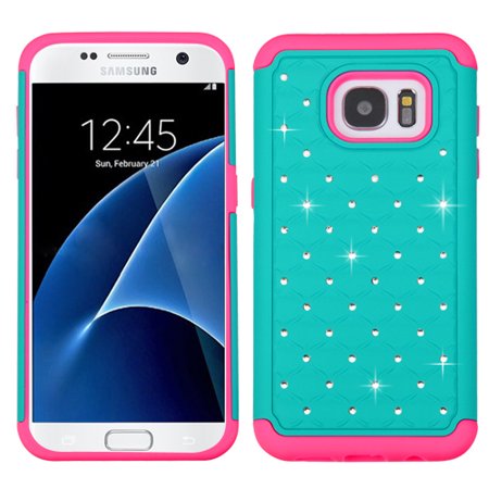 0885126324403 - ASMYNA CELL CASE FOR SAMSUNG G930 - RETAIL PACKAGING - GREEN/PINK/TEAL