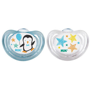 0885131620156 - BPA FREE 0-6 MONTHS 2 PACK AIRFLOW ORTHODONTIC PACIFIER - PENGUIN/STAR