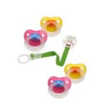 0885131626295 - ORTHODONTIC SILICONE PACIFIERS AND 1 CLIP SIZE 2 GIRL COLORS