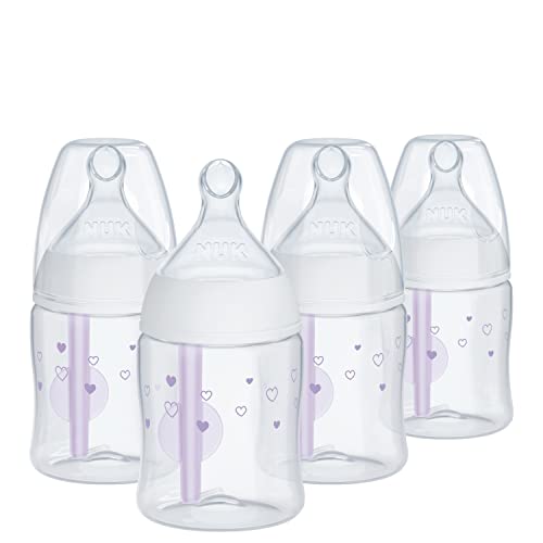 0885131701145 - NUK SMOOTH FLOW PRO ANTI COLIC BABY BOTTLE - EASY TO ASSEMBLE AND CLEAN & REDUCES NEWBORN SPIT-UP & GAS, 5OZ, 4-PACK, GIRL