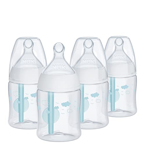 0885131701152 - NUK SMOOTH FLOW PRO ANTI COLIC BABY BOTTLE - EASY TO ASSEMBLE AND CLEAN & REDUCES NEWBORN SPIT-UP & GAS, 5OZ, 4-PACK, NEUTRAL