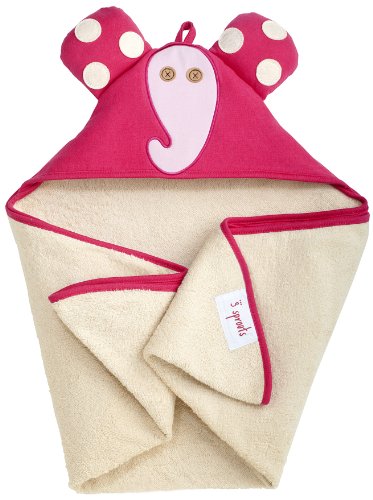 0885136900109 - 3 SPROUTS HOODED TOWEL, ELEPHANT