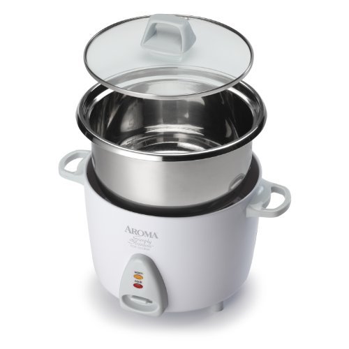 0885141990515 - AROMA SIMPLY STAINLESS 6-CUP (COOKED) (3-CUP UNCOOKED) RICE COOKER, STAINLESS STEEL INNER POT (ARC-753SG)