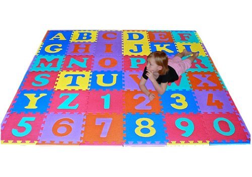 0885146916480 - WE SELL MATS 36 ALPHABET AND NUMBER FLOOR MAT, MULTI COLOR